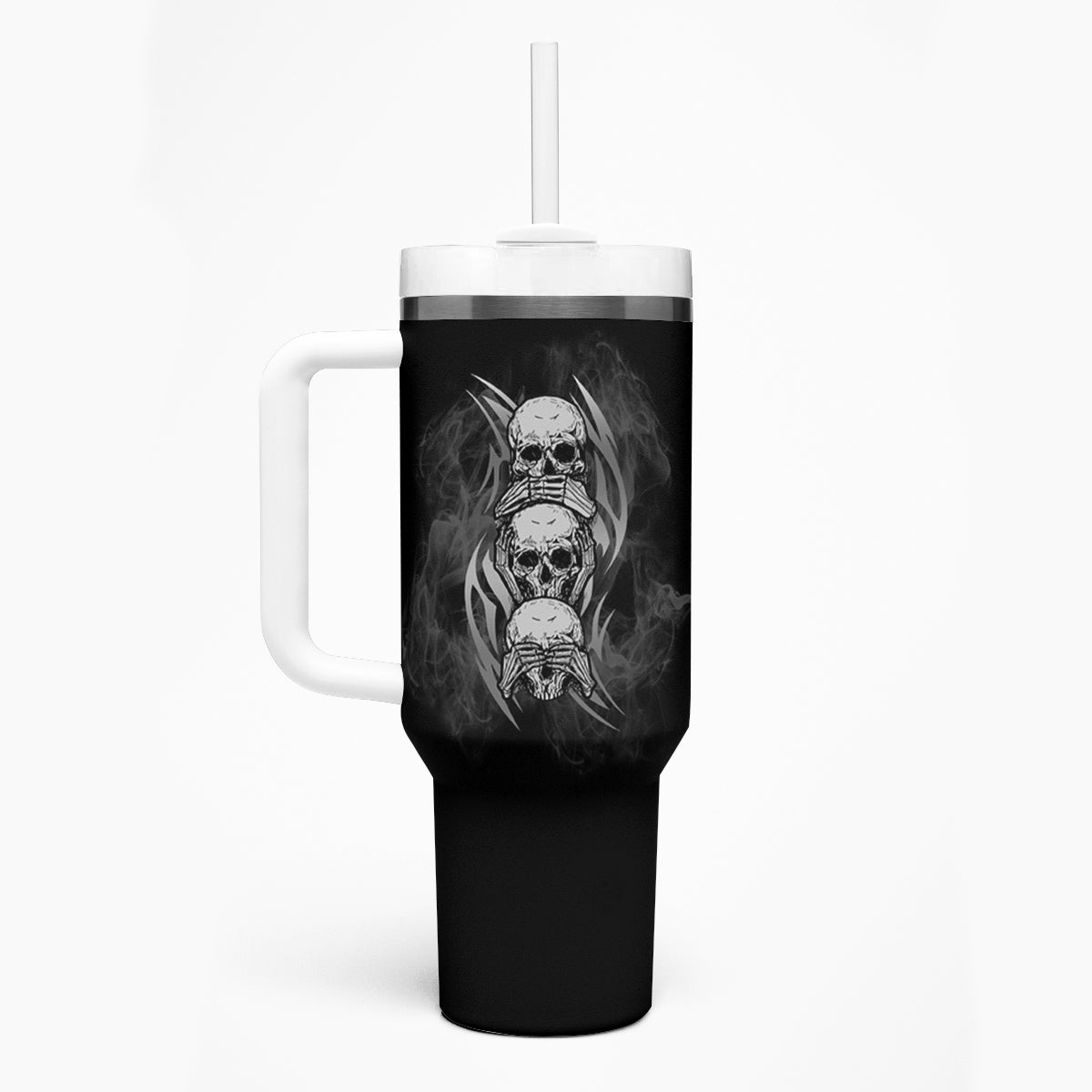 I'm Never Alone Skull Reaper Tumbler With Handle - Wonder Print Shop