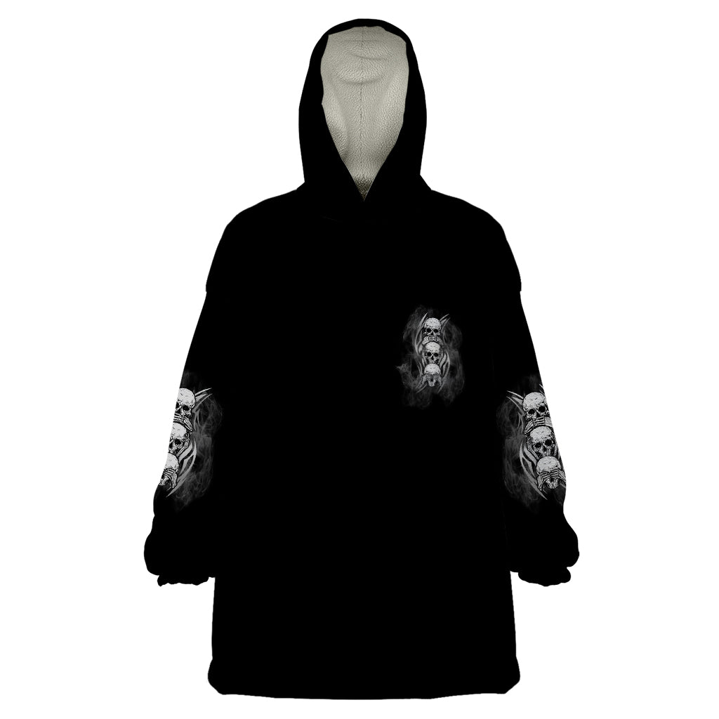 I'm Never Alone Skull Reaper Wearable Blanket Hoodie - Wonder Print Shop
