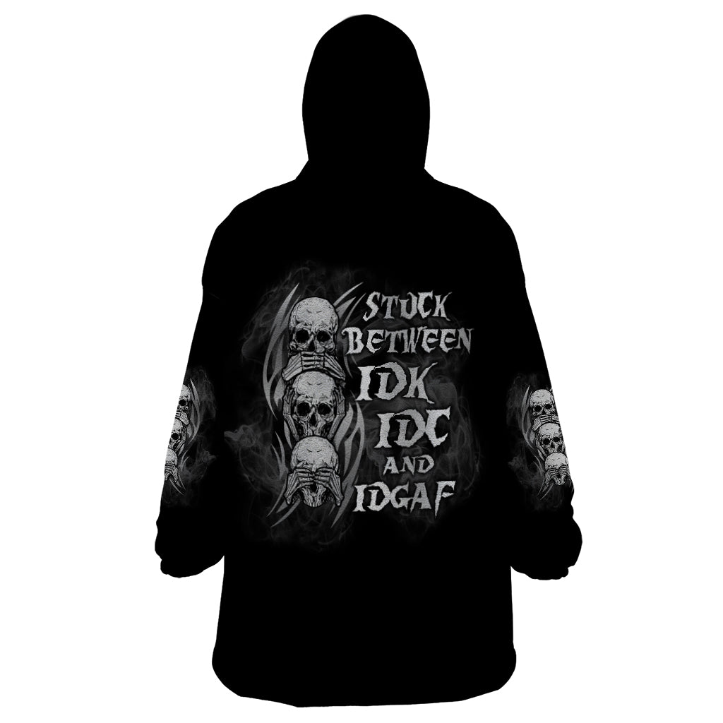 I'm Never Alone Skull Reaper Wearable Blanket Hoodie - Wonder Print Shop