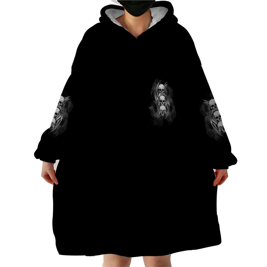 I'm Never Alone Skull Reaper Wearable Blanket Hoodie - Wonder Print Shop