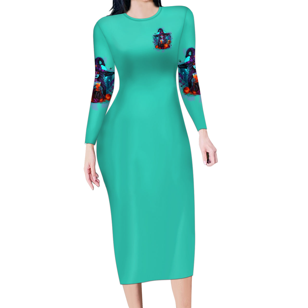 Hocus Pocus Time Witches Halloween Family Matching Long Sleeve Bodycon Dress and Hawaiian Shirt - Wonder Print Shop