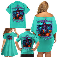 Hocus Pocus Time Witches Halloween Family Matching Off Shoulder Short Dress and Hawaiian Shirt - Wonder Print Shop