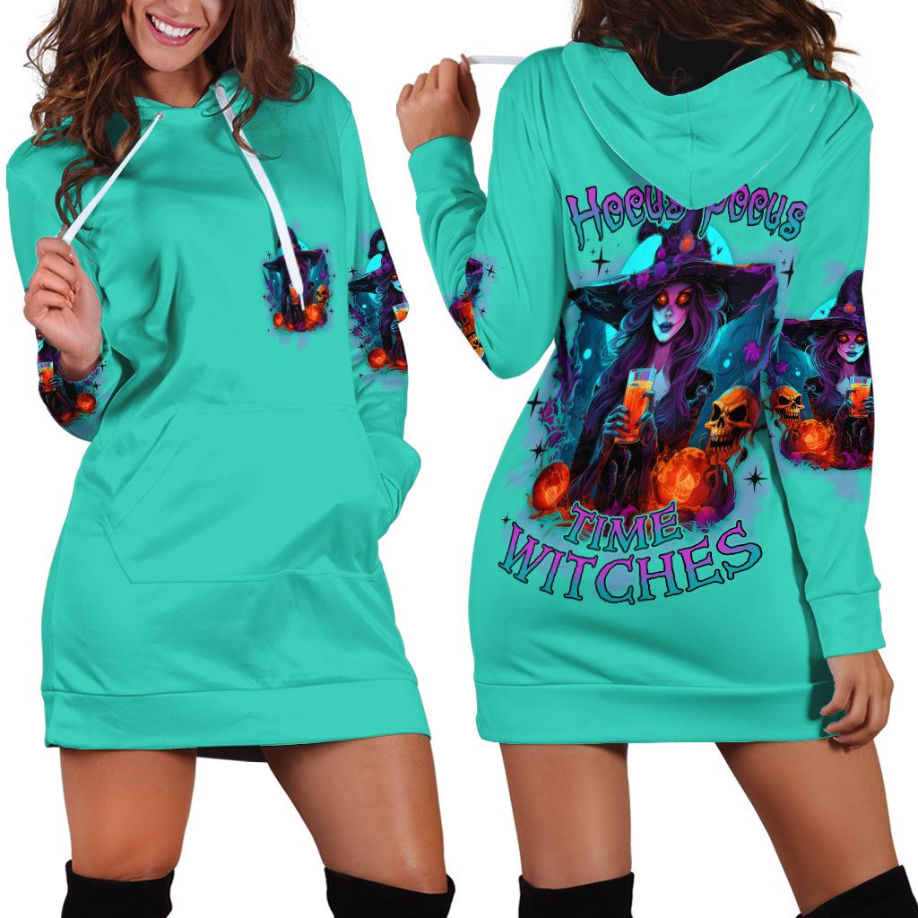 Hocus Pocus Time Witches Halloween Hoodie Dress - Wonder Print Shop