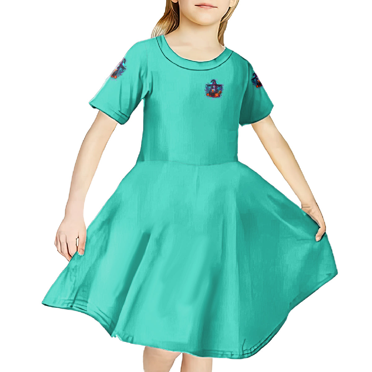 Hocus Pocus Time Witches Halloween Kid Short Sleeve Dress - Wonder Print Shop