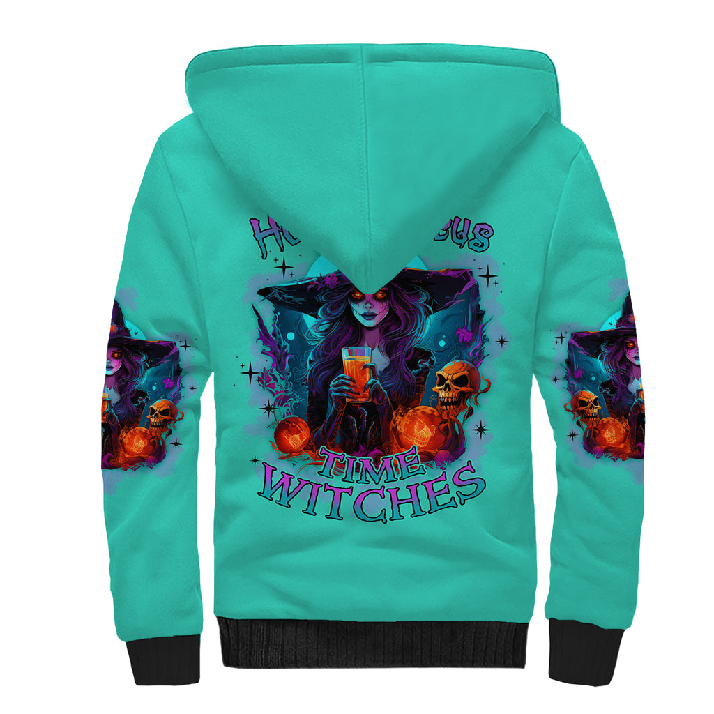Hocus Pocus Time Witches Halloween Sherpa Hoodie - Wonder Print Shop