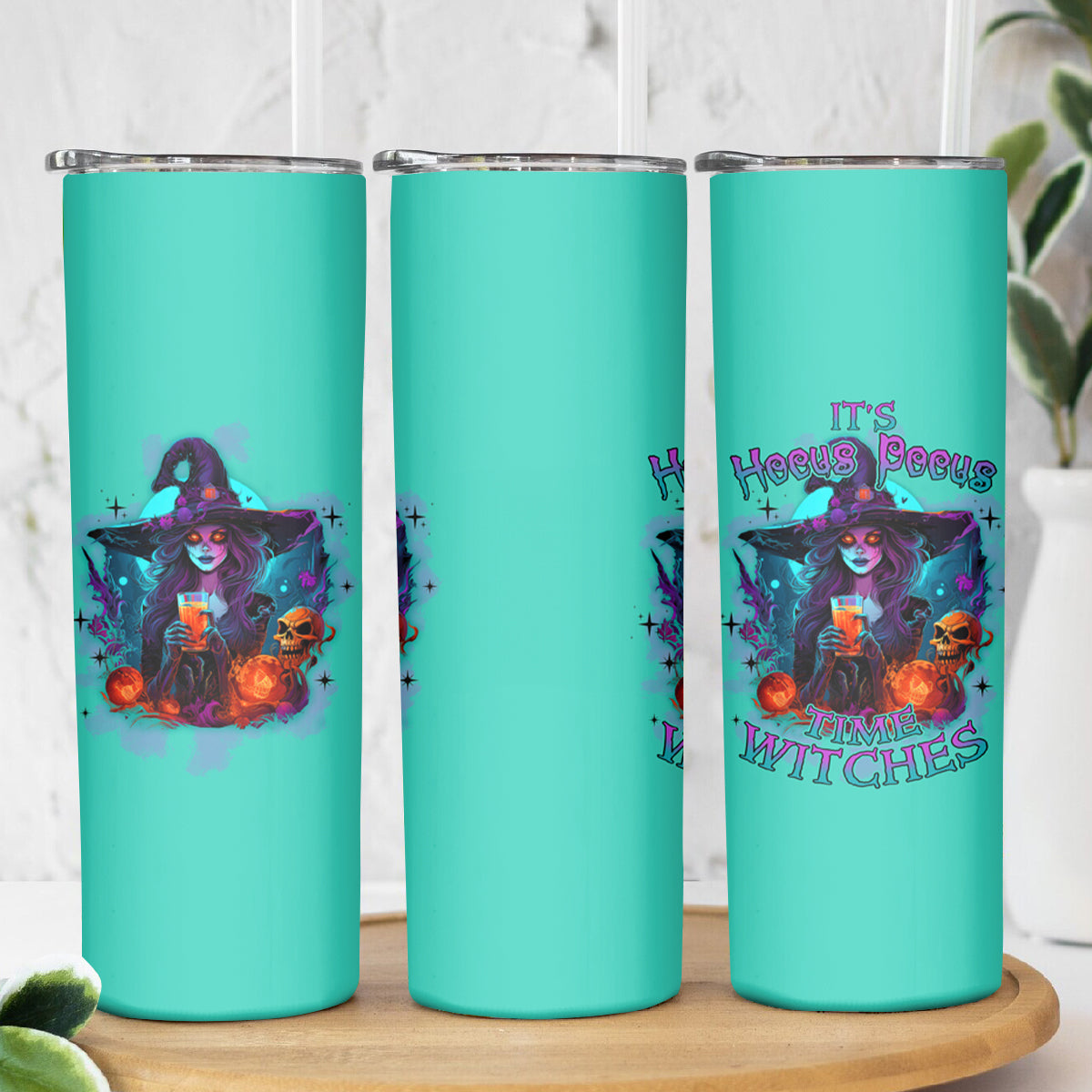 Hocus Pocus Time Witches Halloween Skinny Tumbler - Wonder Print Shop