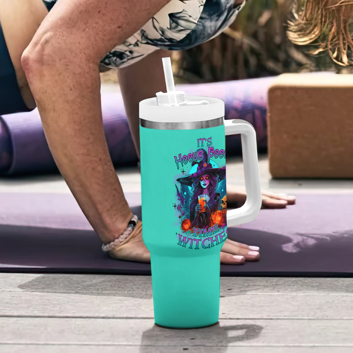 Hocus Pocus Time Witches Halloween Tumbler With Handle - Wonder Print Shop