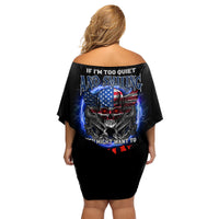 If I'm Too Quiet And Smiling America Skull Wings Family Matching Off Shoulder Short Dress and Hawaiian Shirt - Wonder Print Shop