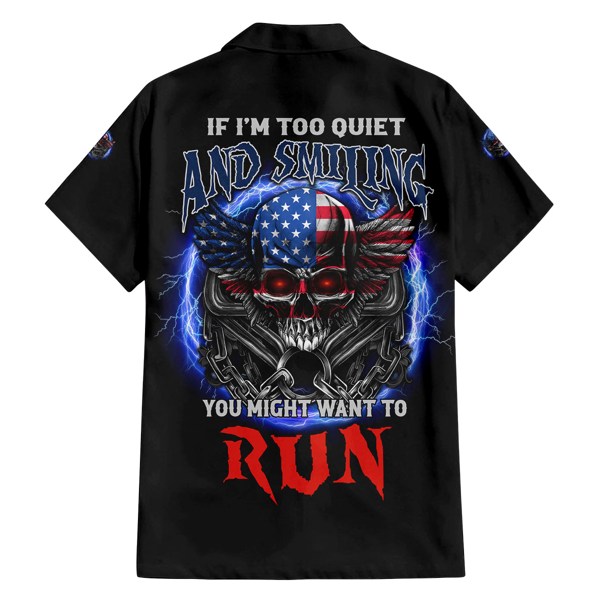 If I'm Too Quiet And Smiling America Skull Wings Family Matching Summer Maxi Dress and Hawaiian Shirt - Wonder Print Shop