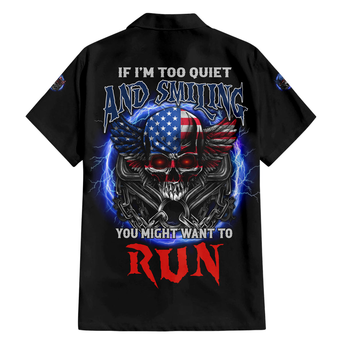 If I'm Too Quiet And Smiling America Skull Wings Hawaiian Shirt - Wonder Print Shop