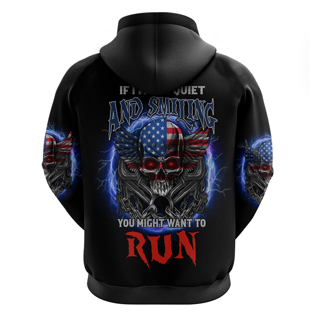 If I'm Too Quiet And Smiling America Skull Wings Hoodie - Wonder Print Shop