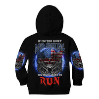 If I'm Too Quiet And Smiling America Skull Wings Kid Hoodie - Wonder Print Shop