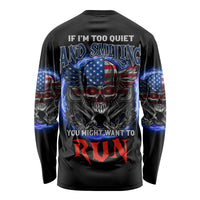If I'm Too Quiet And Smiling America Skull Wings Long Sleeve Shirt - Wonder Print Shop