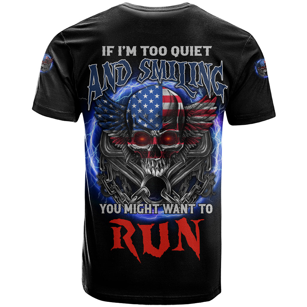 If I'm Too Quiet And Smiling America Skull Wings T Shirt - Wonder Print Shop