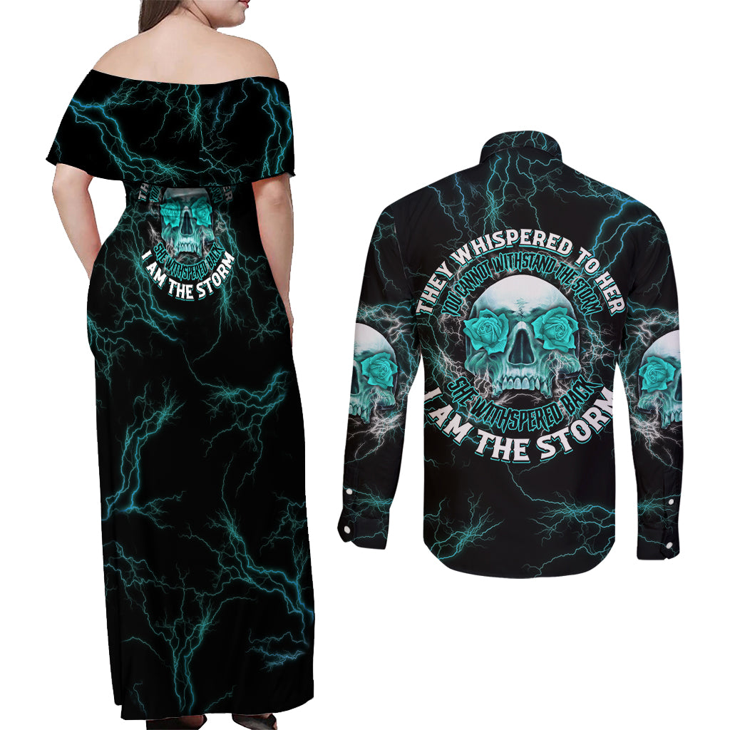 If You Are Shocked By What I Say Couples Matching Off Shoulder Maxi Dress and Long Sleeve Button Shirt - Wonder Print Shop