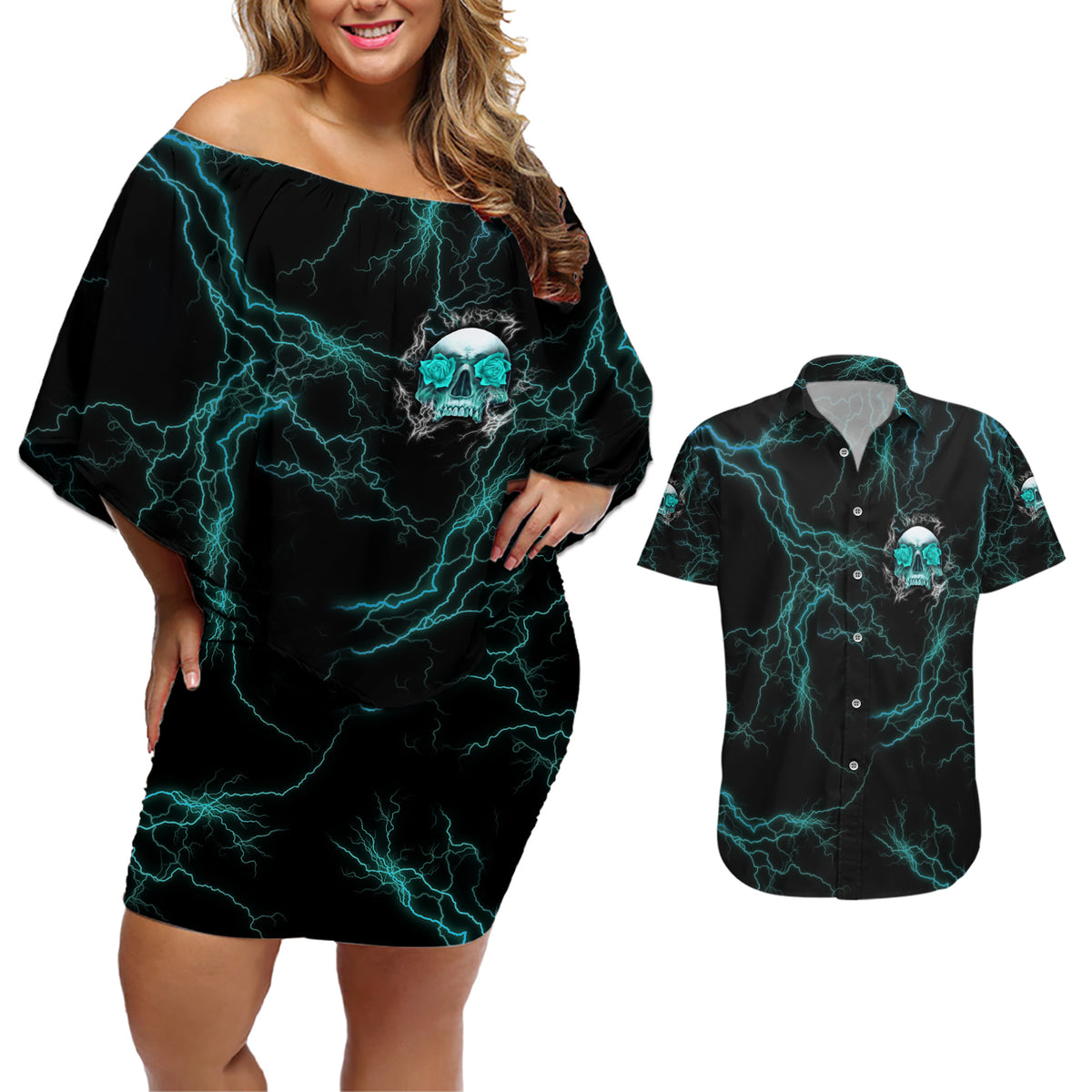 If You Are Shocked By What I Say Couples Matching Off Shoulder Short Dress and Hawaiian Shirt - Wonder Print Shop