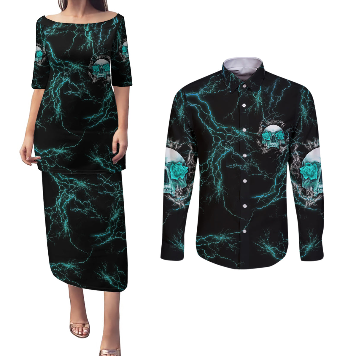 If You Are Shocked By What I Say Couples Matching Puletasi Dress and Long Sleeve Button Shirt - Wonder Print Shop