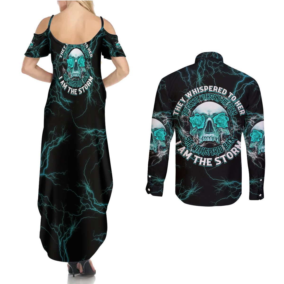 If You Are Shocked By What I Say Couples Matching Summer Maxi Dress and Long Sleeve Button Shirt - Wonder Print Shop