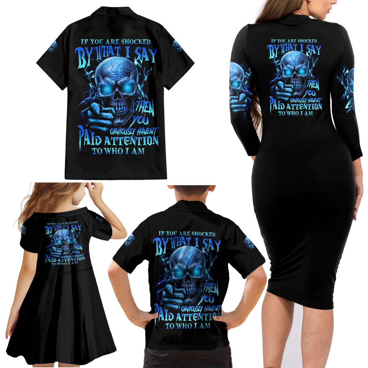 If You Are Shocked By What I Say Family Matching Long Sleeve Bodycon Dress and Hawaiian Shirt - Wonder Print Shop