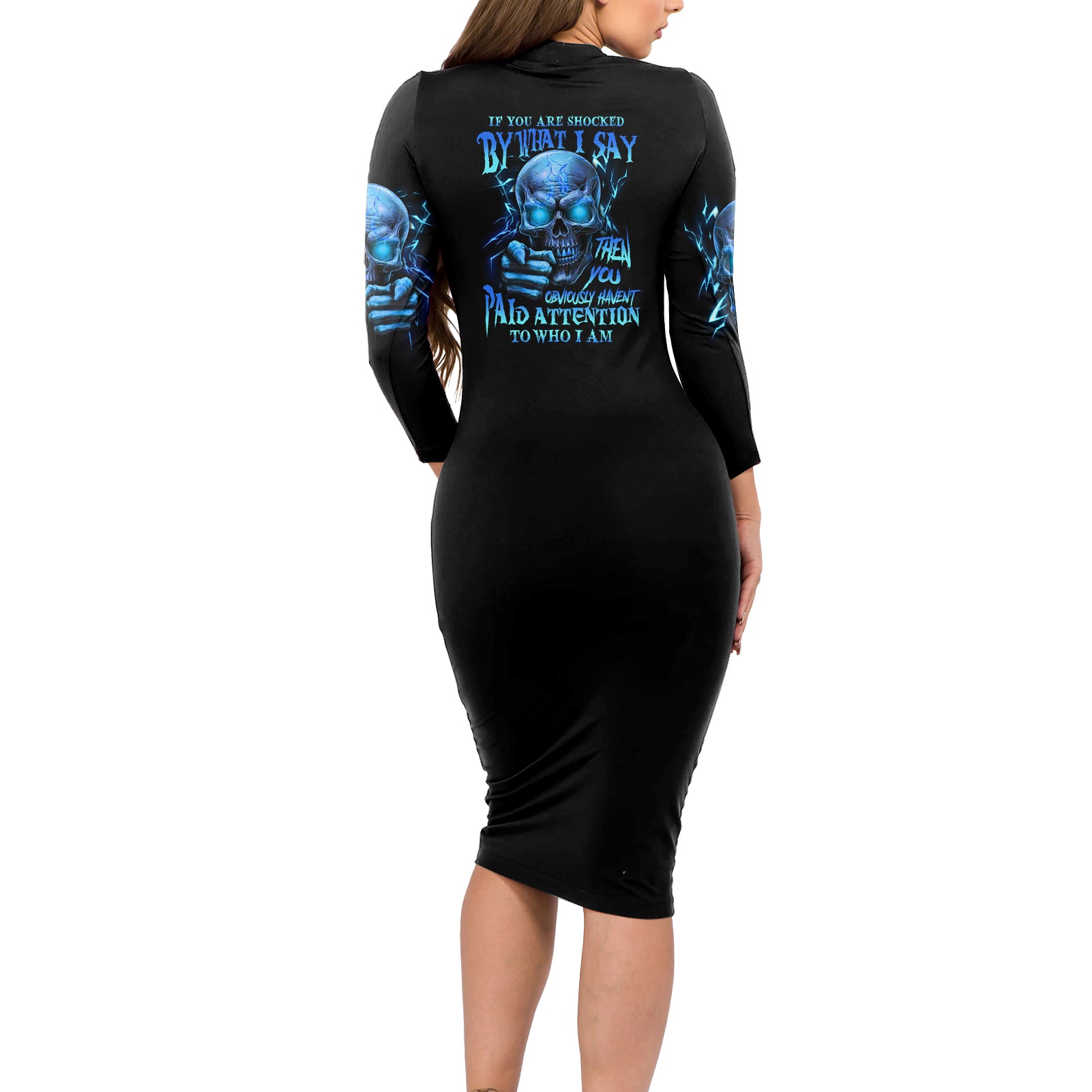 If You Are Shocked By What I Say Long Sleeve Bodycon Dress - Wonder Print Shop