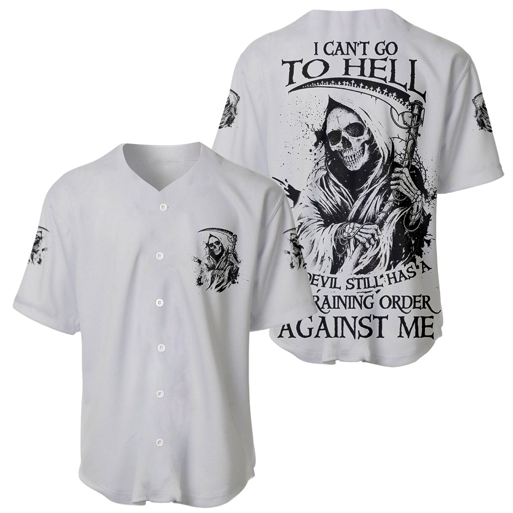 I Can't Go To Hell Reaper Skull Baseball Jersey - Wonder Print Shop
