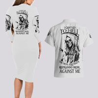 I Can't Go To Hell Reaper Skull Couples Matching Long Sleeve Bodycon Dress and Hawaiian Shirt - Wonder Print Shop
