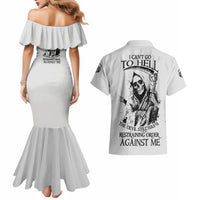 I Can't Go To Hell Reaper Skull Couples Matching Mermaid Dress and Hawaiian Shirt - Wonder Print Shop