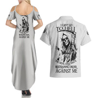 I Can't Go To Hell Reaper Skull Couples Matching Summer Maxi Dress and Hawaiian Shirt - Wonder Print Shop