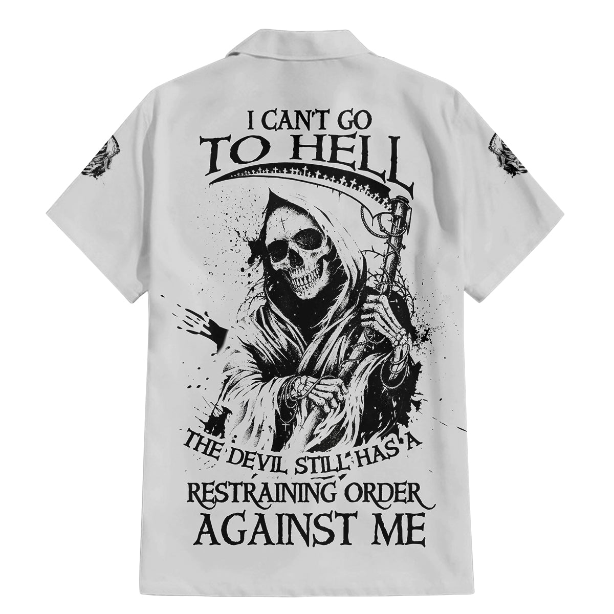 I Can't Go To Hell Reaper Skull Family Matching Mermaid Dress and Hawaiian Shirt - Wonder Print Shop