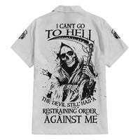 I Can't Go To Hell Reaper Skull Family Matching Off Shoulder Long Sleeve Dress and Hawaiian Shirt - Wonder Print Shop