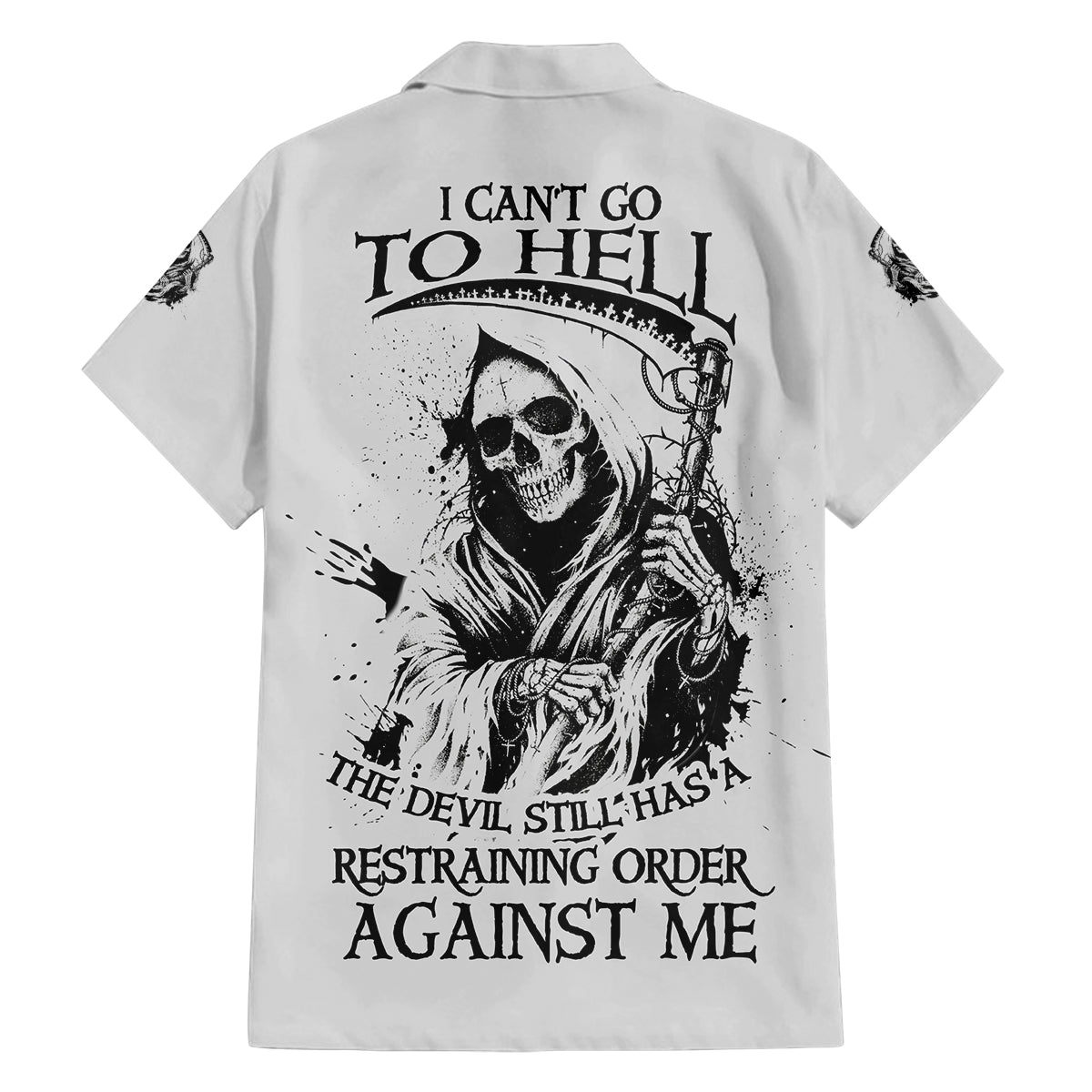 I Can't Go To Hell Reaper Skull Family Matching Off Shoulder Maxi Dress and Hawaiian Shirt - Wonder Print Shop