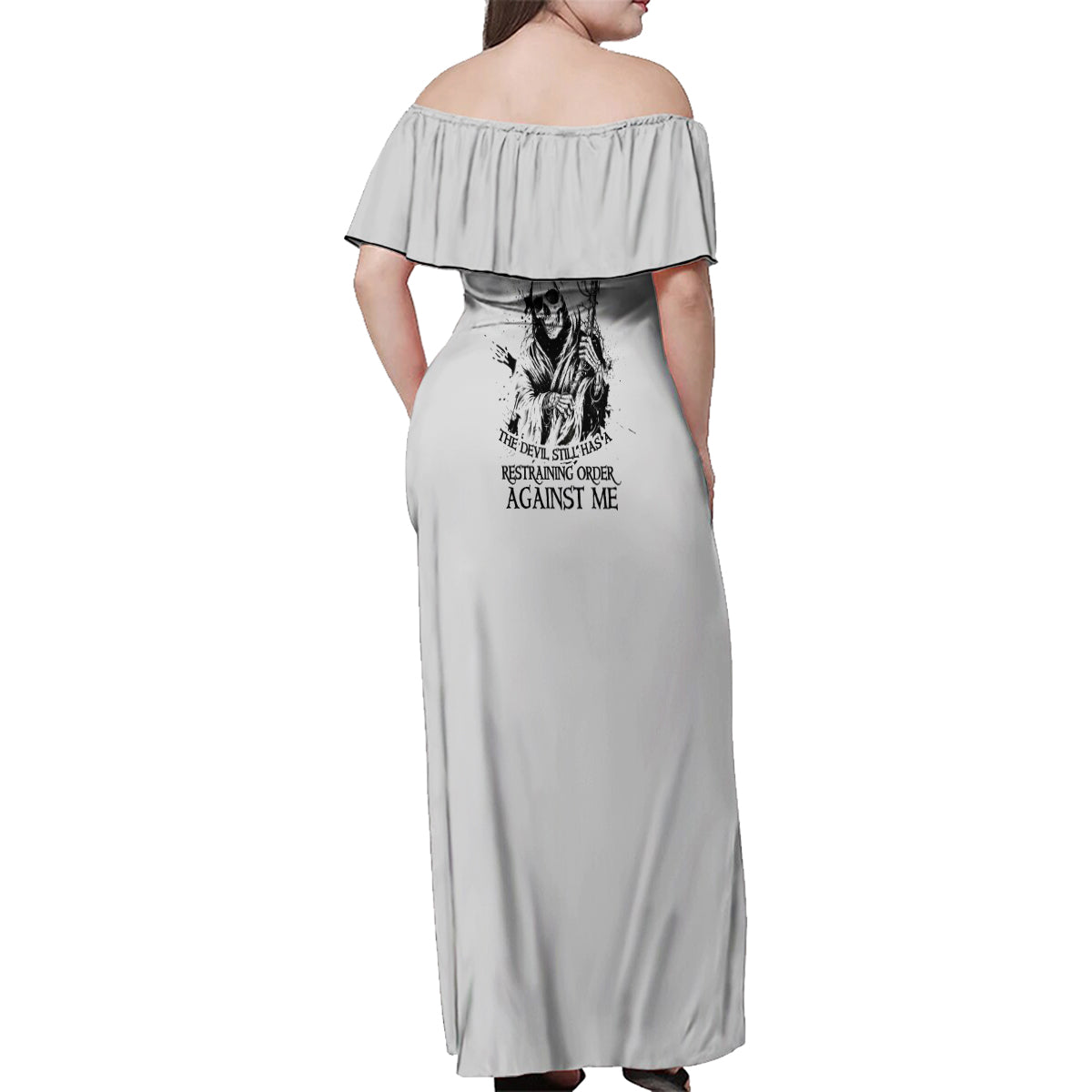 I Can't Go To Hell Reaper Skull Family Matching Off Shoulder Maxi Dress and Hawaiian Shirt - Wonder Print Shop