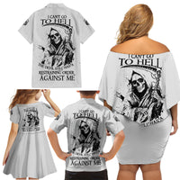 I Can't Go To Hell Reaper Skull Family Matching Off Shoulder Short Dress and Hawaiian Shirt - Wonder Print Shop