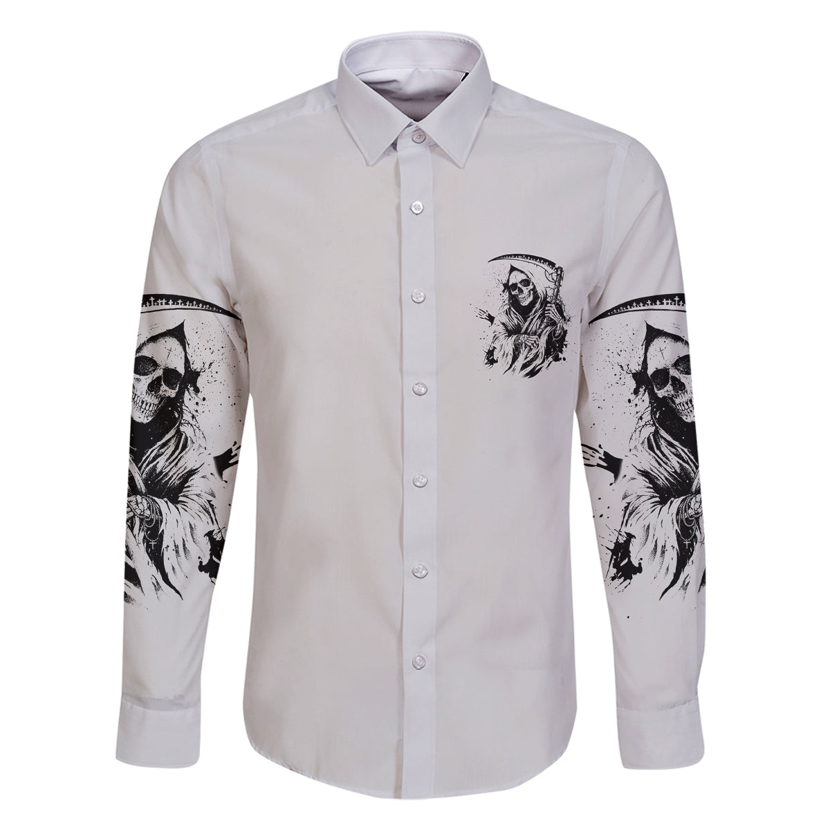 I Can't Go To Hell Reaper Skull Family Matching Off Shoulder Short Dress and Hawaiian Shirt - Wonder Print Shop