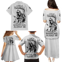 I Can't Go To Hell Reaper Skull Family Matching Puletasi Dress and Hawaiian Shirt - Wonder Print Shop