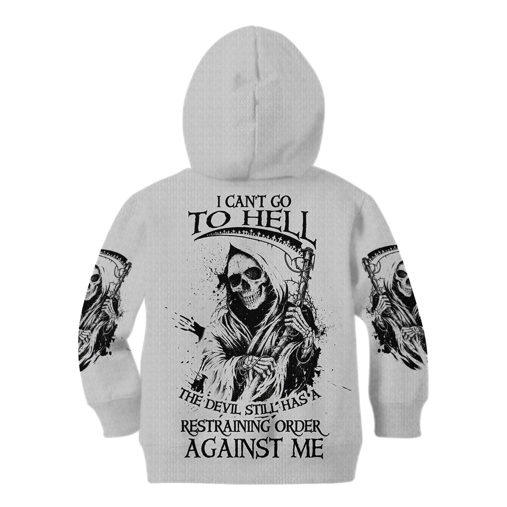 I Can't Go To Hell Reaper Skull Kid Hoodie - Wonder Print Shop