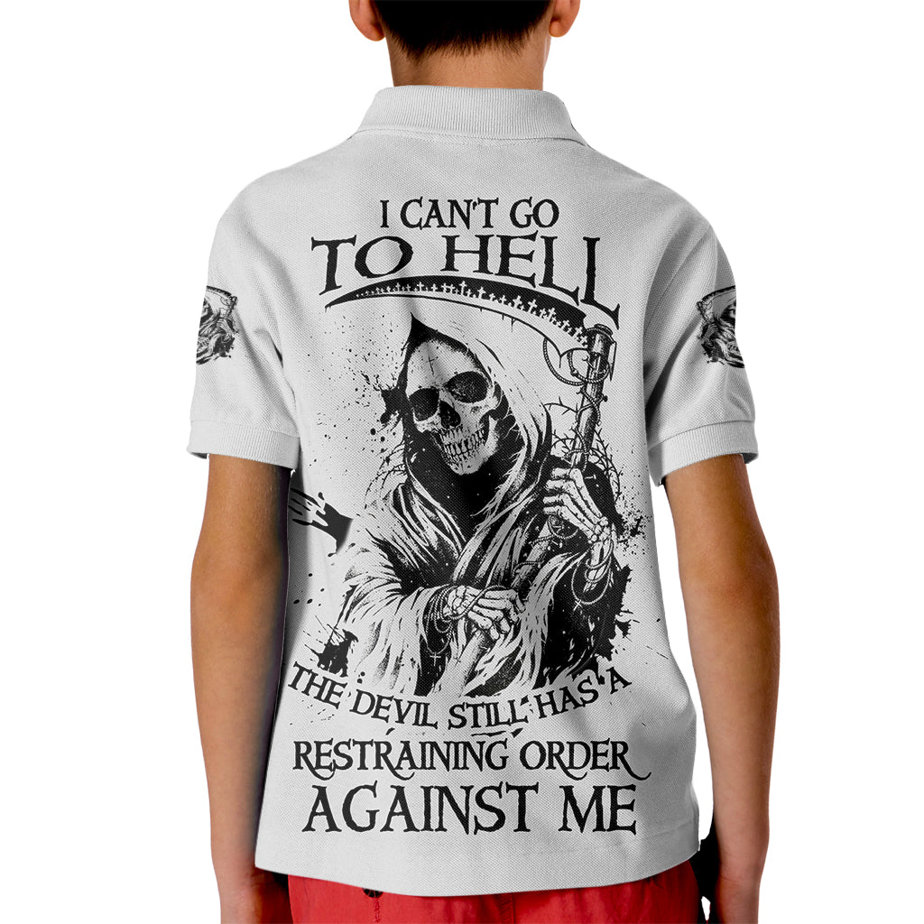 I Can't Go To Hell Reaper Skull Kid Polo Shirt - Wonder Print Shop