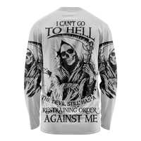 I Can't Go To Hell Reaper Skull Long Sleeve Shirt - Wonder Print Shop