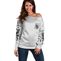 I Can't Go To Hell Reaper Skull Off Shoulder Sweater - Wonder Print Shop