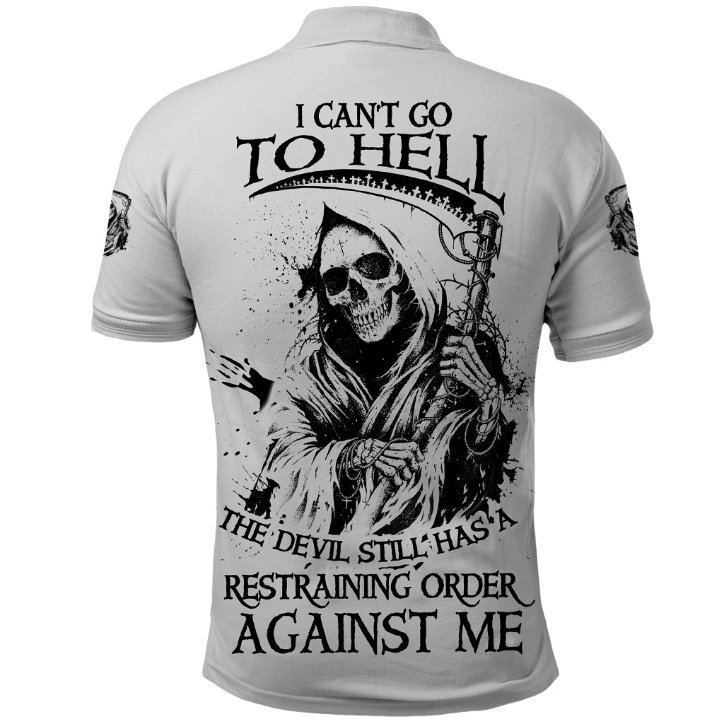 I Can't Go To Hell Reaper Skull Polo Shirt - Wonder Print Shop