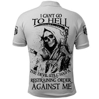 I Can't Go To Hell Reaper Skull Polo Shirt - Wonder Print Shop