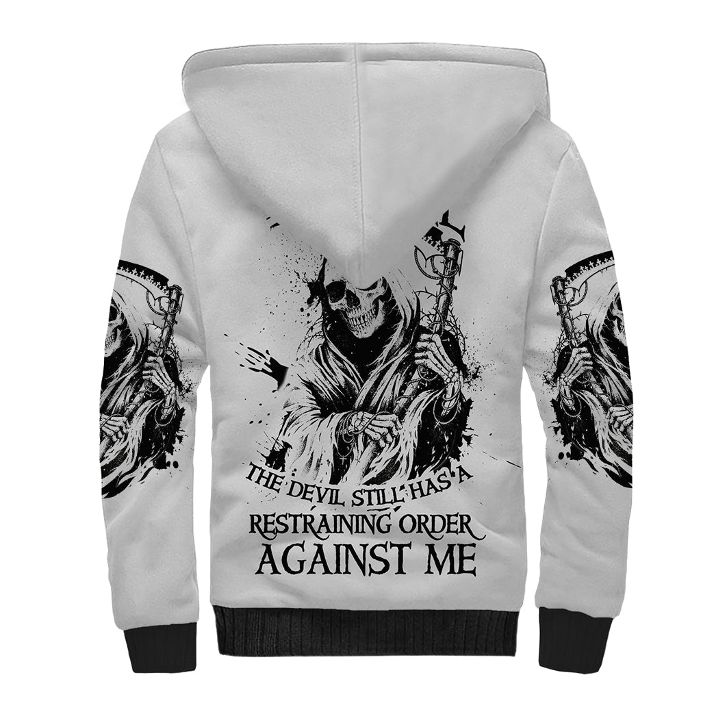 I Can't Go To Hell Reaper Skull Sherpa Hoodie - Wonder Print Shop