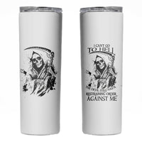 I Can't Go To Hell Reaper Skull Skinny Tumbler - Wonder Print Shop
