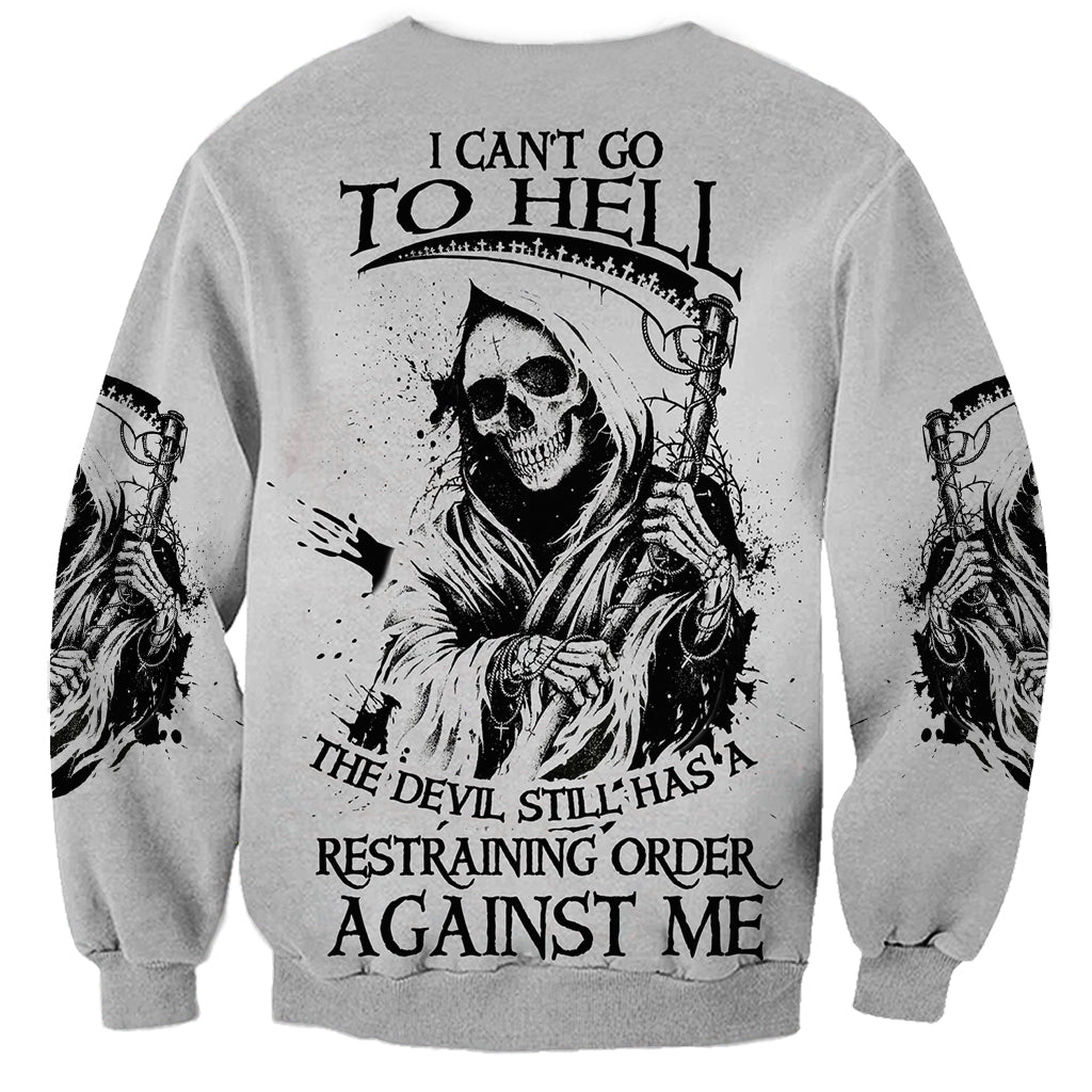 I Can't Go To Hell Reaper Skull Sweatshirt - Wonder Print Shop