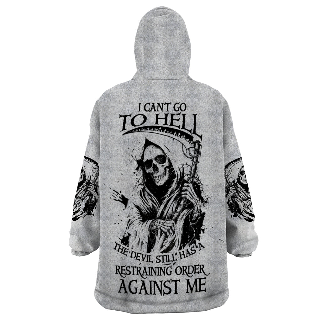I Can't Go To Hell Reaper Skull Wearable Blanket Hoodie - Wonder Print Shop