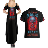 When I Was Born Fire Skull Couples Matching Summer Maxi Dress and Hawaiian Shirt - Wonder Print Shop