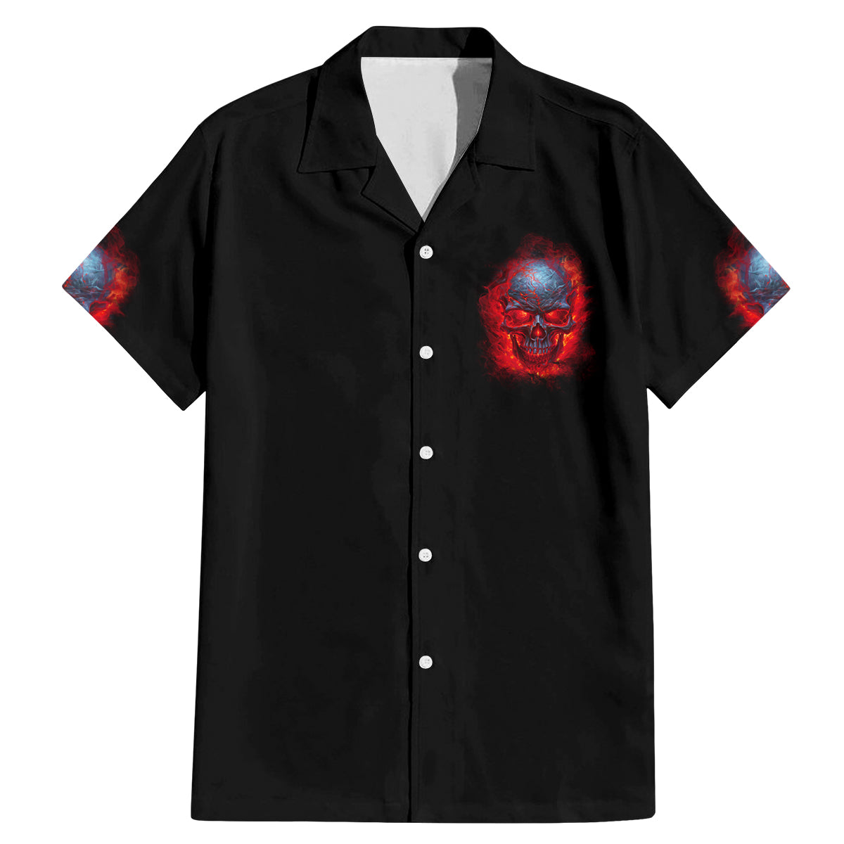 When I Was Born Fire Skull Family Matching Mermaid Dress and Hawaiian Shirt - Wonder Print Shop