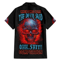 When I Was Born Fire Skull Family Matching Off Shoulder Maxi Dress and Hawaiian Shirt - Wonder Print Shop