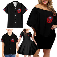When I Was Born Fire Skull Family Matching Off Shoulder Short Dress and Hawaiian Shirt - Wonder Print Shop