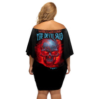When I Was Born Fire Skull Family Matching Off Shoulder Short Dress and Hawaiian Shirt - Wonder Print Shop